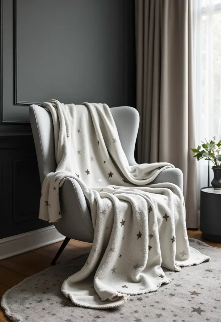 25 6 Day Star Blanket Crochet Projects to Brighten Your Home - 10. Elegant Monochrome Star Blanket