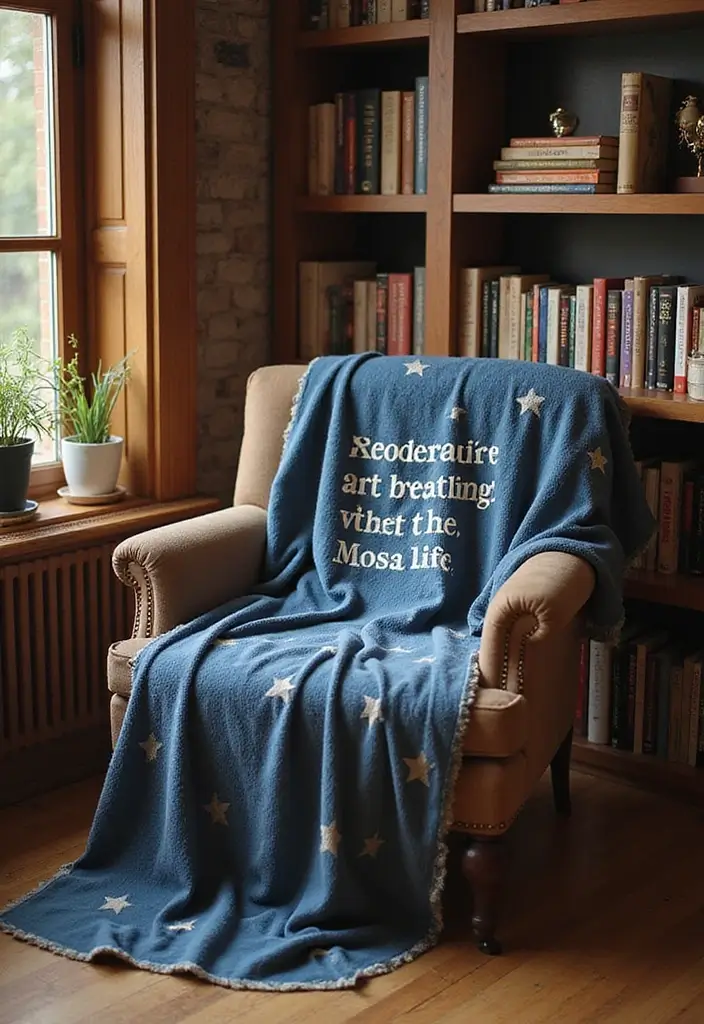 25 6 Day Star Blanket Crochet Projects to Brighten Your Home - 17. Inspirational Quote Star Blanket