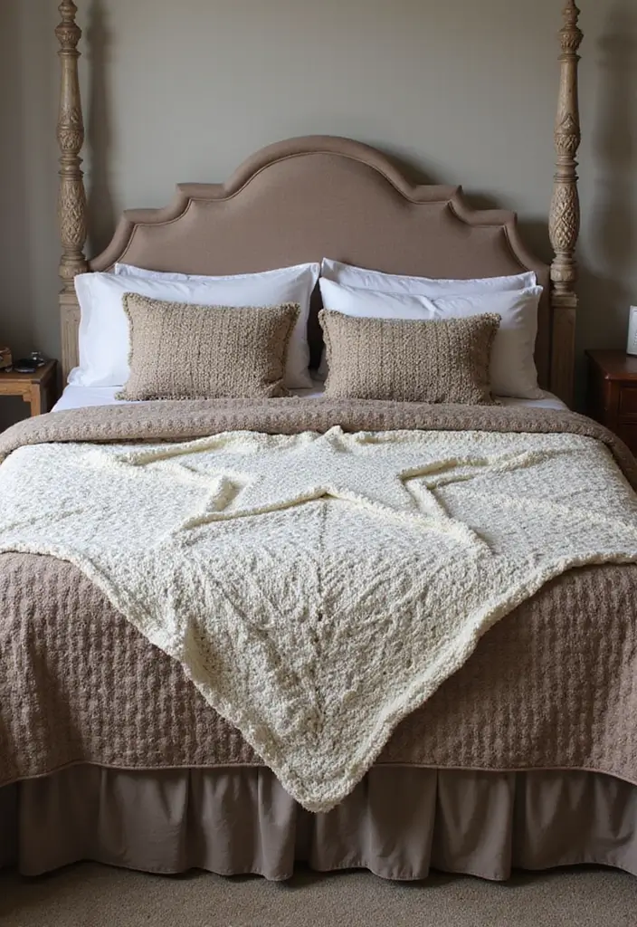 25 6 Day Star Blanket Crochet Projects to Brighten Your Home - 19. Textured Stitch Star Blanket