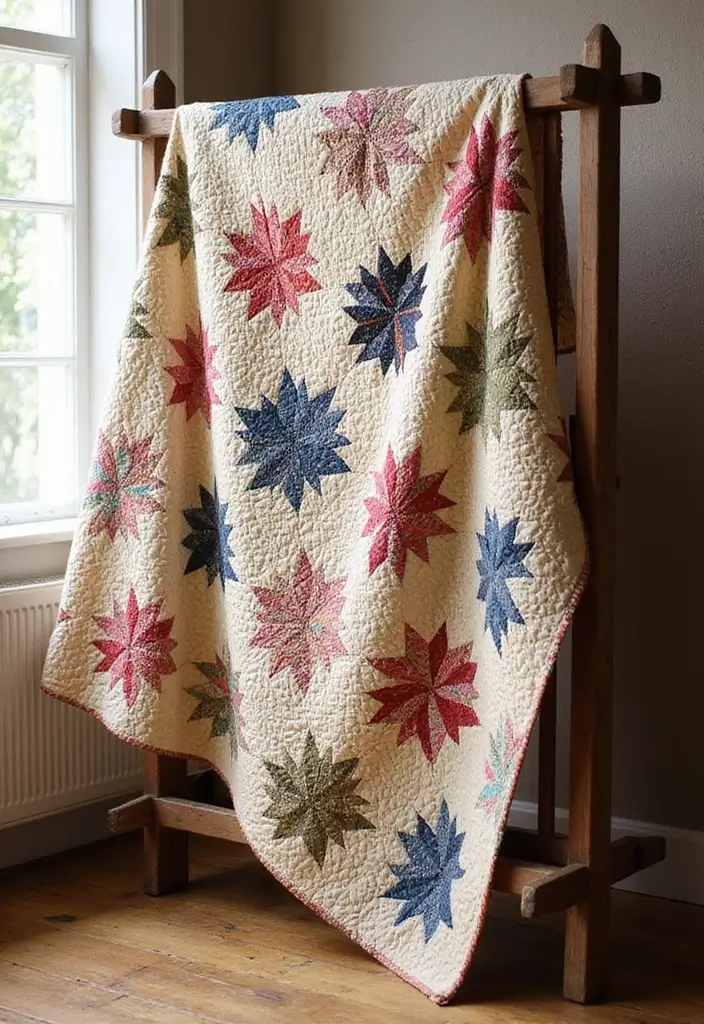 25 6 Day Star Blanket Crochet Projects to Brighten Your Home - 20. Quilted Star Blanket