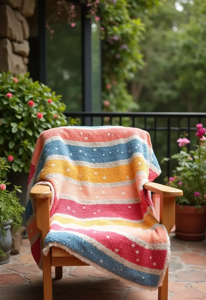 25 6 Day Star Blanket Crochet Projects to Brighten Your Home - 5. Bold Stripes Star Blanket