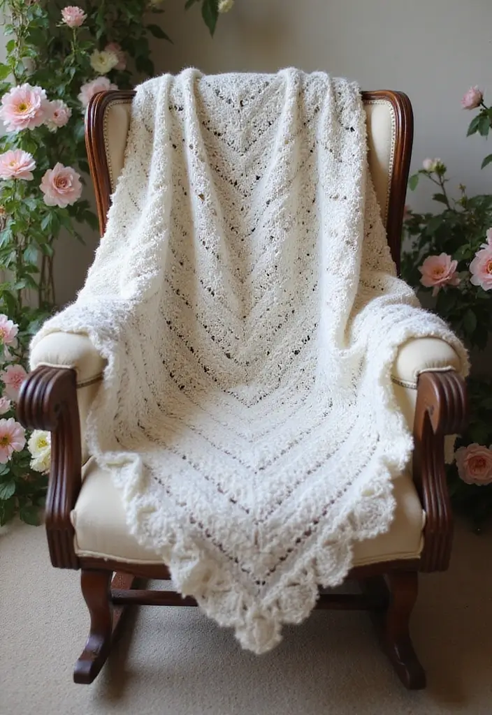 25 Adorable and Easy Crochet Baby Blanket Free Pattern Inspirations - 14. Elegant Lace