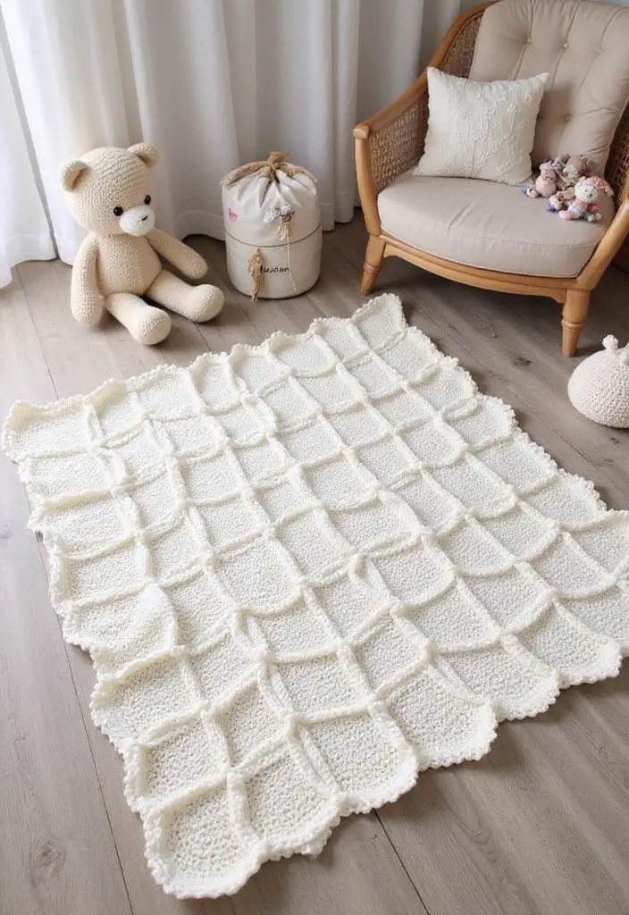 25 Adorable and Easy Crochet Baby Blanket Free Pattern Inspirations - 22. Simple Ripple Design