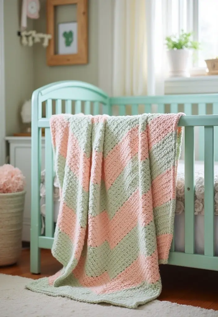 25 Adorable and Easy Crochet Baby Blanket Free Pattern Inspirations - 4. Chevron Adventure