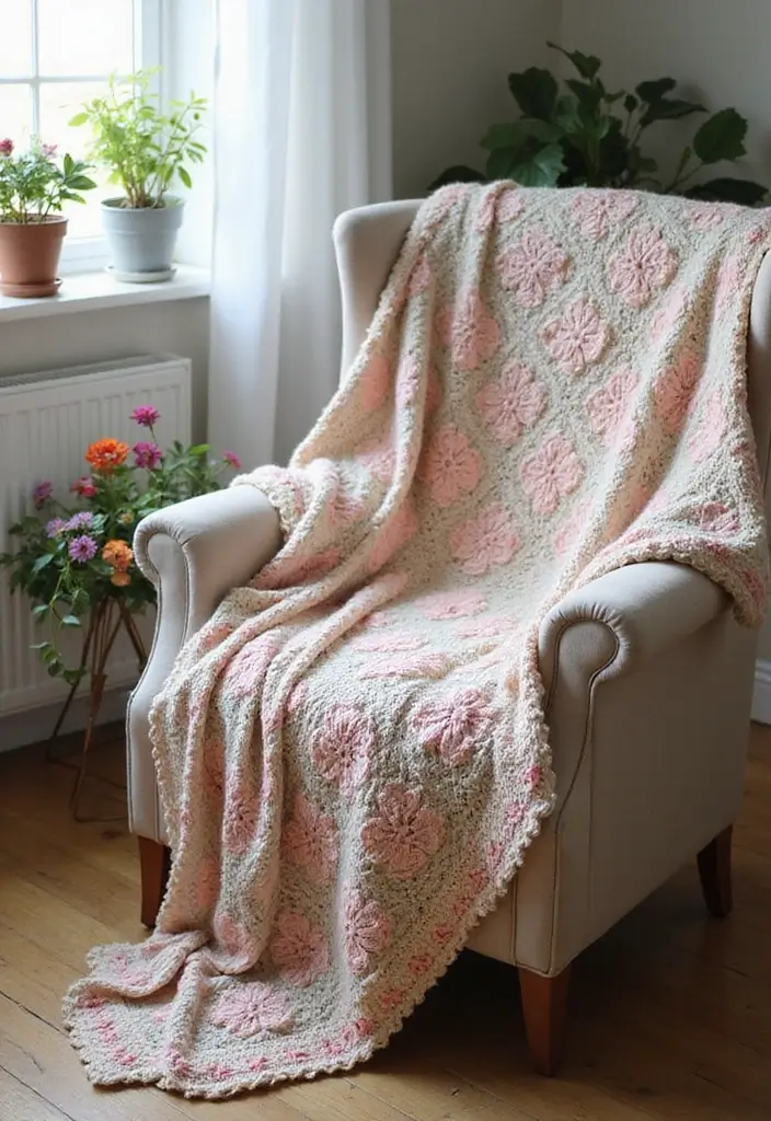 25 Adorable and Easy Crochet Baby Blanket Free Pattern Inspirations - 6. Floral Fantasy