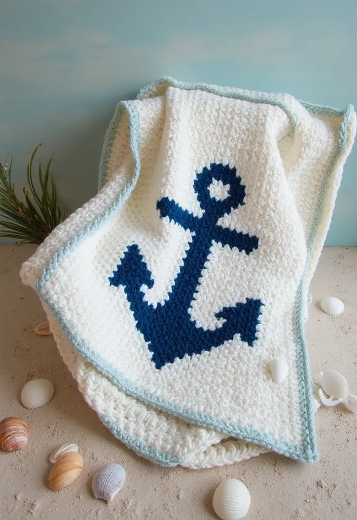 25 Adorable and Easy Crochet Baby Blanket Free Pattern Inspirations - 7. Nautical Waves