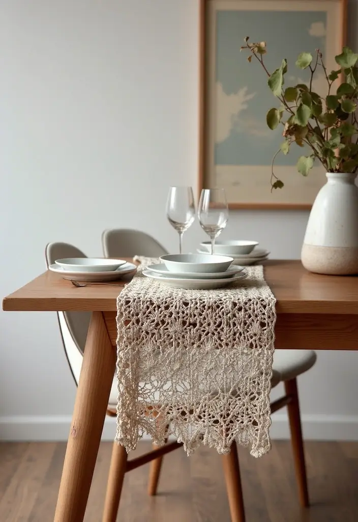 25 Beautiful Caminos de Mesa a Crochet Patrones Ideas for Cozy Home Décor - 14. Sophisticated Simplicity: The Solid Color Runner