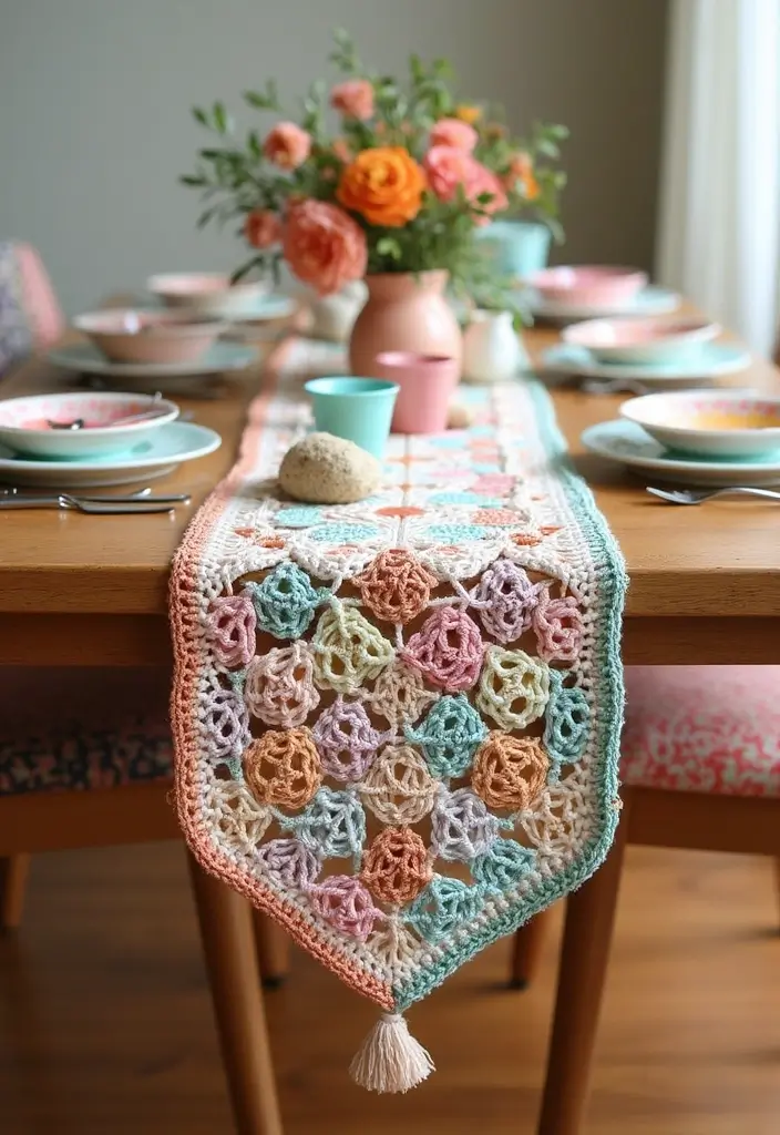 25 Beautiful Caminos de Mesa a Crochet Patrones Ideas for Cozy Home Décor - 16. Whimsical Touch: The Animal Motif Runner