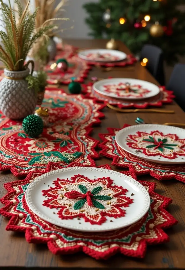 25 Beautiful Caminos de Mesa a Crochet Patrones Ideas for Cozy Home Décor - 3. Festive Spirit: Holiday-Themed Patterns