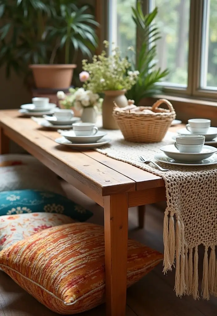 25 Beautiful Caminos de Mesa a Crochet Patrones Ideas for Cozy Home Décor - 5. Bohemian Flair: The Fringe Runner