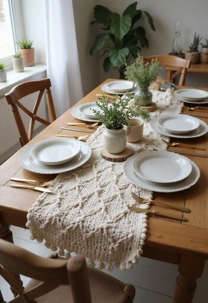 25 Beautiful Caminos de Mesa a Crochet Patrones Ideas for Cozy Home Décor - 6. Textured Delight: The Bobble Runner