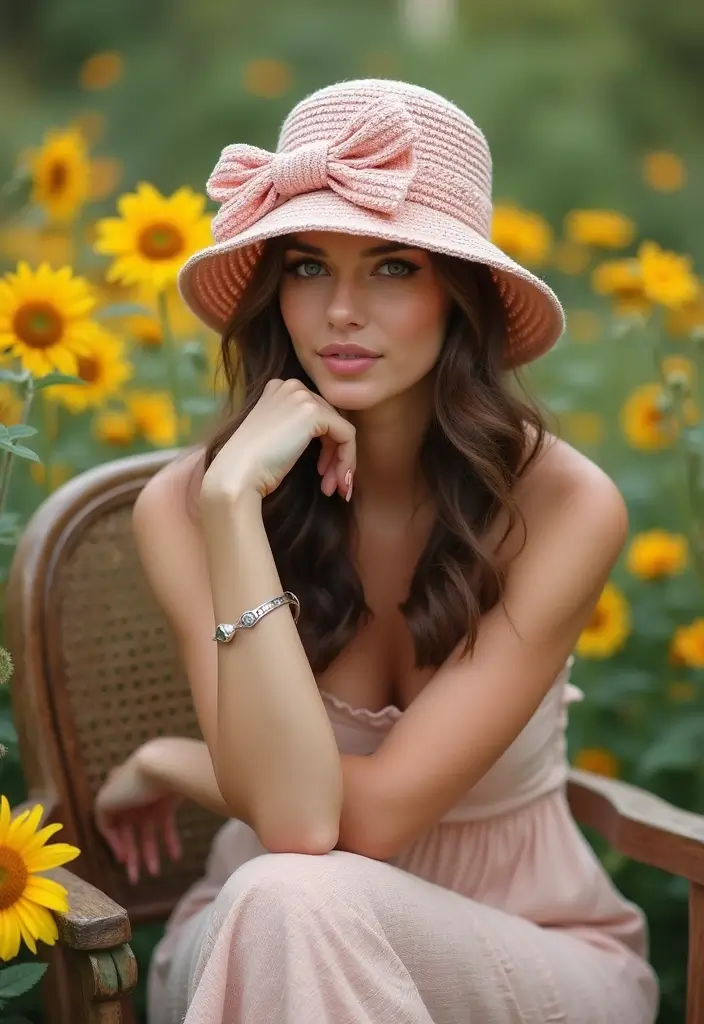 25 Crochet Bucket Hat Free Patterns: Trendy and Fun for Summer - 23. Stylish Bucket Hat with a Bow