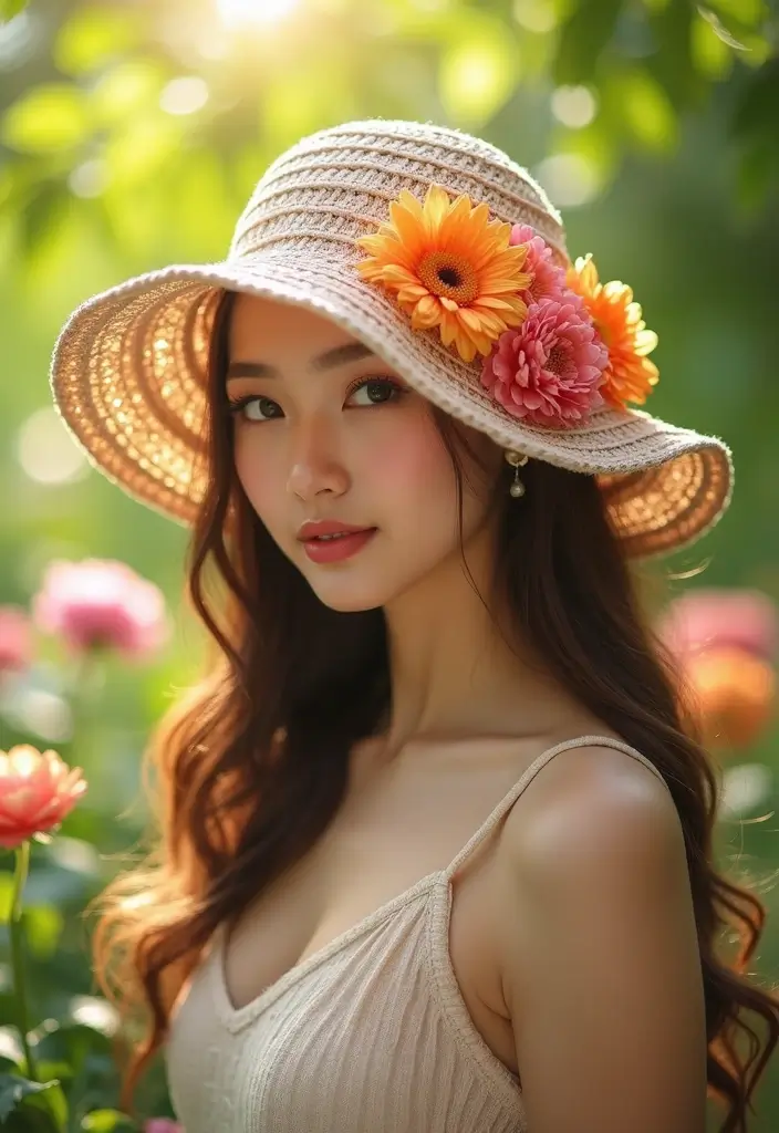 25 Crochet Bucket Hat Free Patterns: Trendy and Fun for Summer - 3. Floral Embellished Bucket Hat