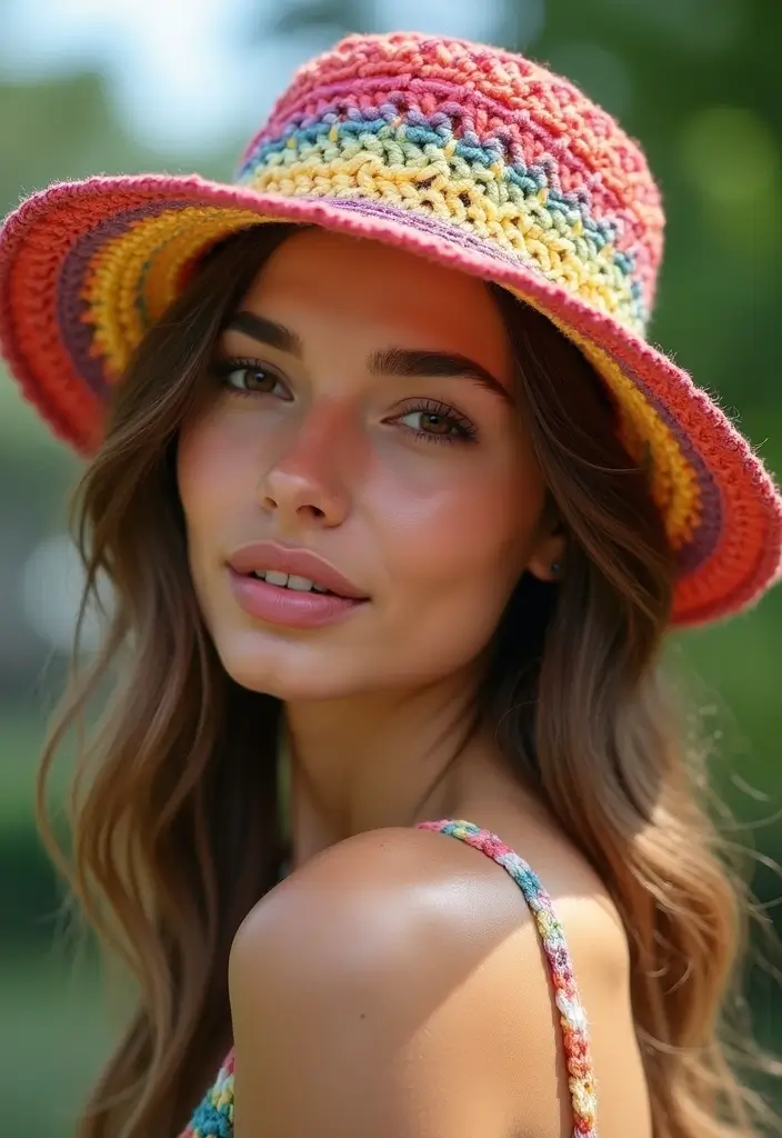 25 Crochet Bucket Hat Free Patterns: Trendy and Fun for Summer - 9. Textured Patchwork Bucket Hat