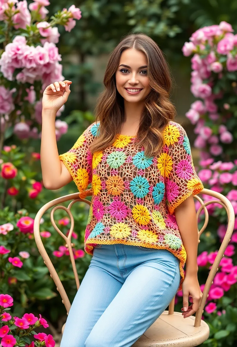 25 Crochet Summer Tops Free Patterns Perfect for Hot Days - 11. Colorful Granny Square Top