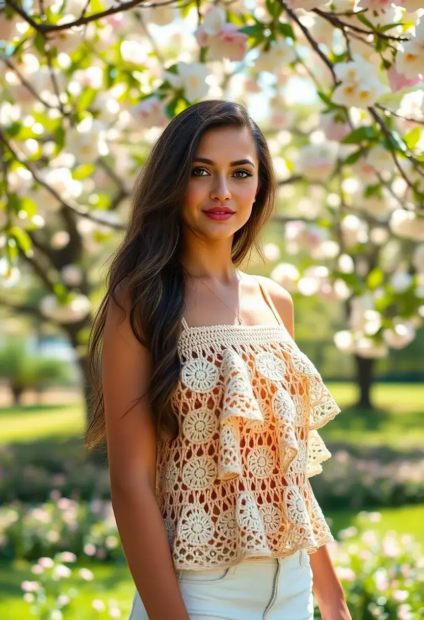 25 Crochet Summer Tops Free Patterns Perfect for Hot Days - 19. Ruffled Crochet Top