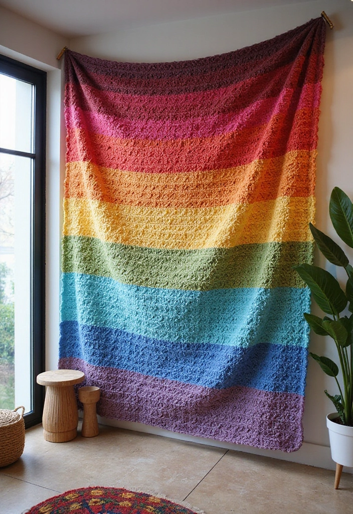 25 Crochet Tapestry Pattern Free Charts for Wall Art Lovers - 19. Gradient Glory