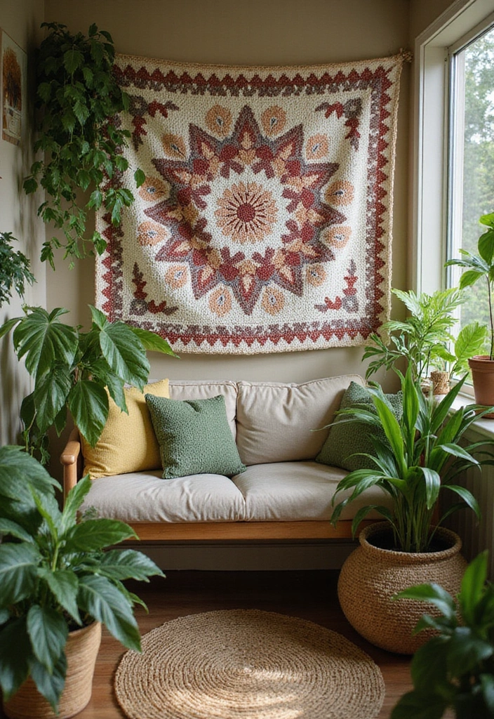 25 Crochet Tapestry Pattern Free Charts for Wall Art Lovers - 2. Nature's Embrace