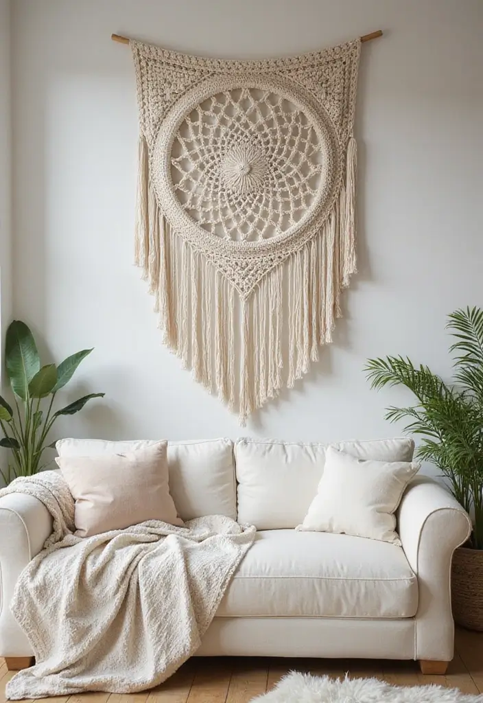 25 Crochet Tapestry Pattern Free Charts for Wall Art Lovers - 21. Dreamcatcher Designs