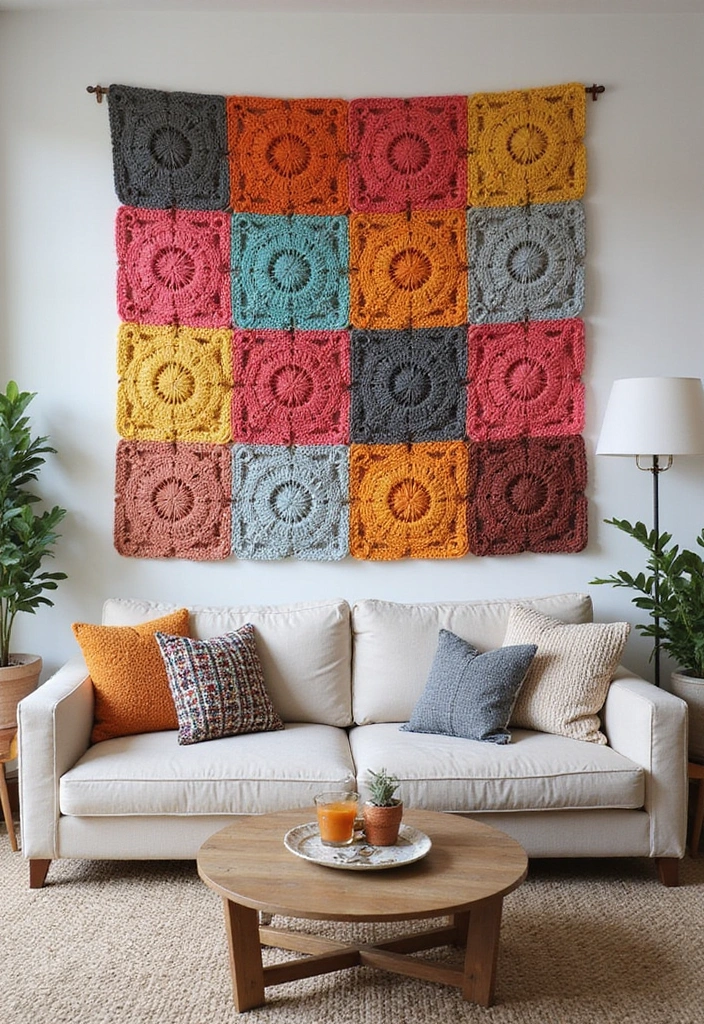 25 Crochet Tapestry Pattern Free Charts for Wall Art Lovers - 7. Color Block Bliss