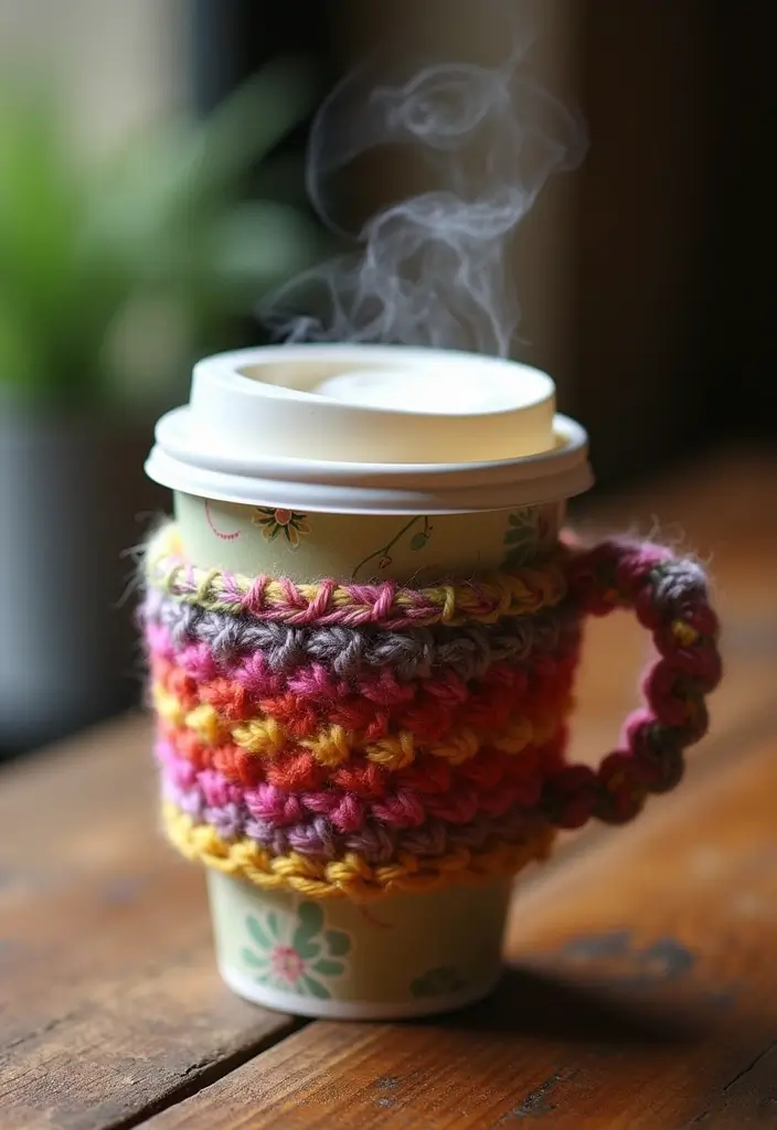 25 Easy Crochet Projects for Beginners: Fun and Relaxing Ideas - 15. Easy Coffee Cup Sleeves