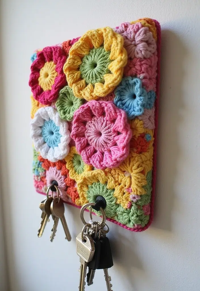25 Easy Crochet Projects for Beginners: Fun and Relaxing Ideas - 20. Bright Key Holders