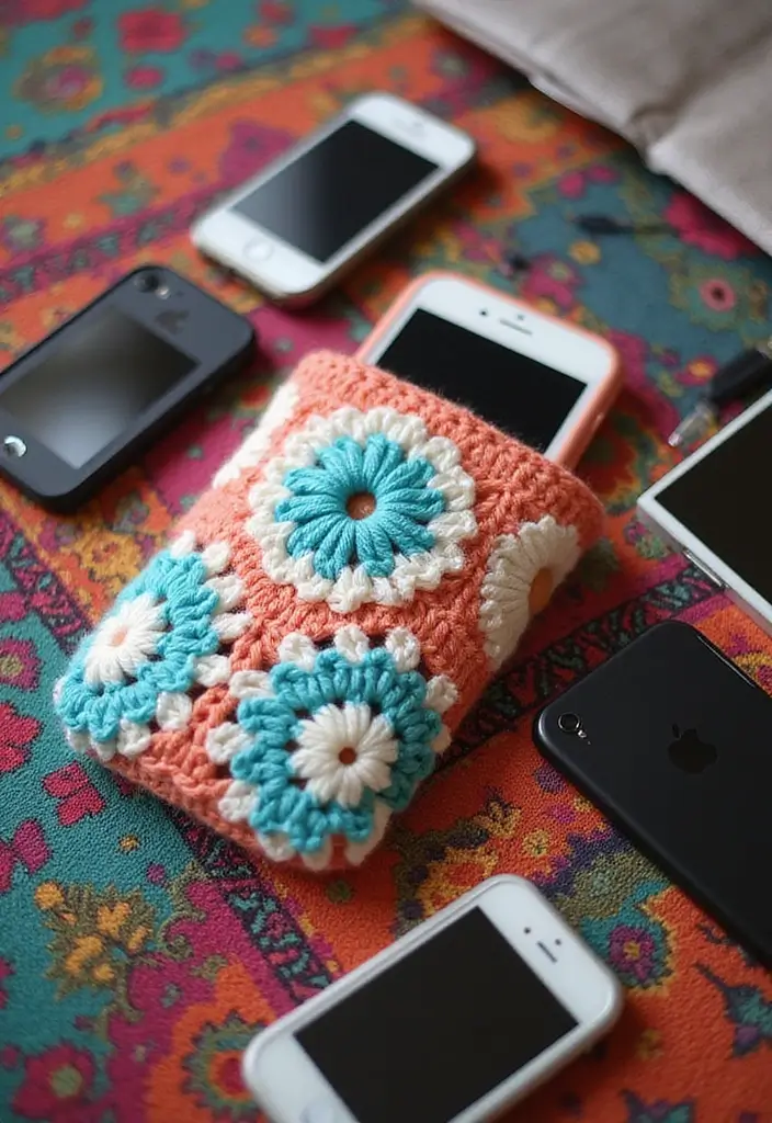 25 Easy Crochet Projects for Beginners: Fun and Relaxing Ideas - 21. Simple Phone Pouches