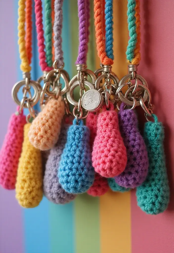 25 Easy Crochet Projects for Beginners: Fun and Relaxing Ideas - 9. Simple Keychain Fobs