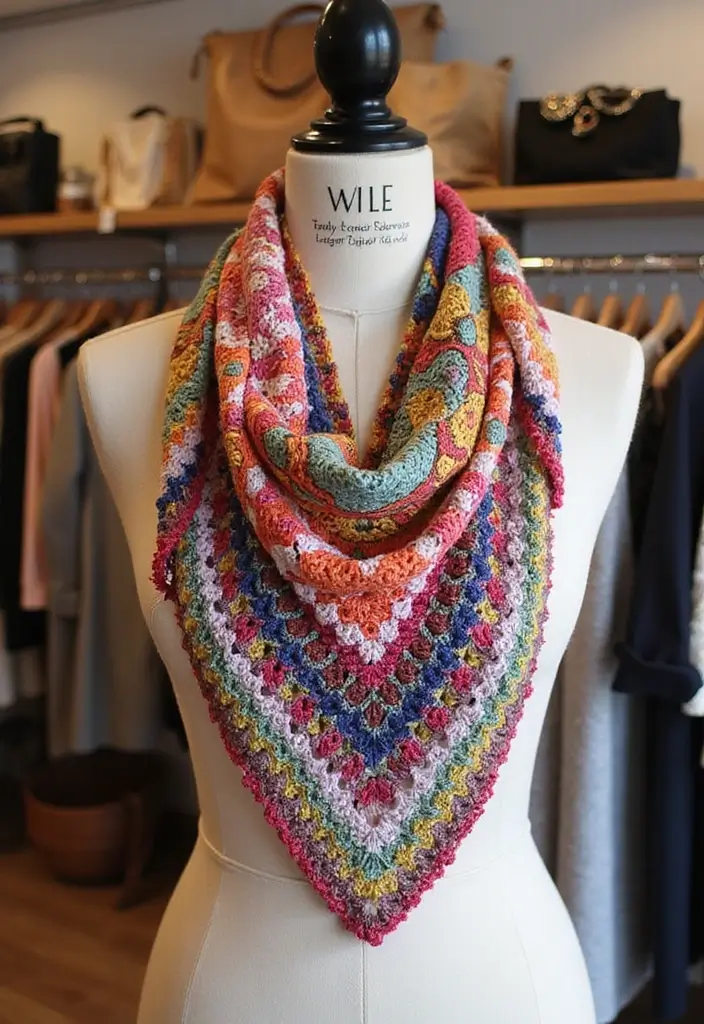 25 Granny Square Crochet Patterns: Free Designs for Colorful Projects - 12. Granny Square Scarf