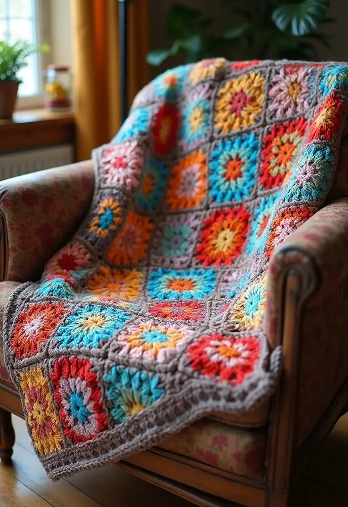 25 Granny Square Crochet Patterns: Free Designs for Colorful Projects - 4. Granny Square Blanket Pattern