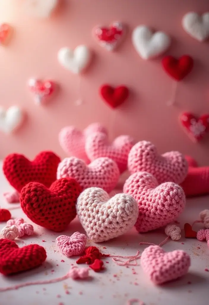 25 Quick and Easy Tutorials on How to Crochet a Heart - 11. Valentine's Day Heart Decorations