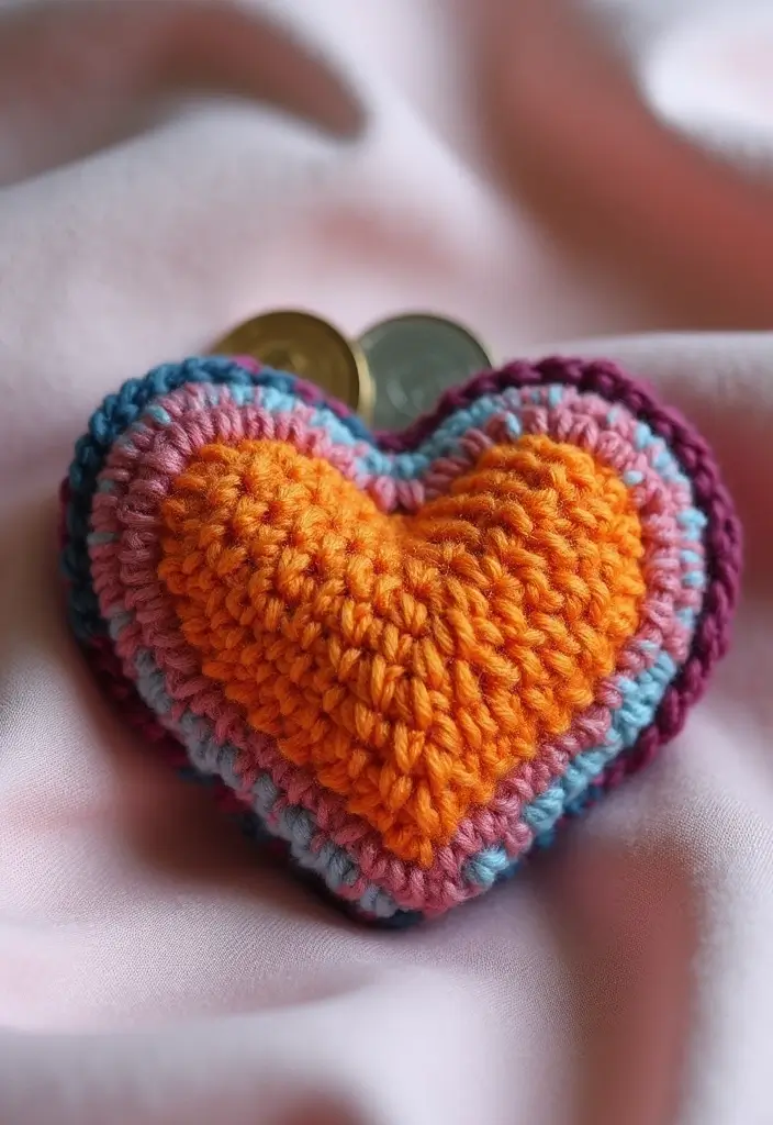 25 Quick and Easy Tutorials on How to Crochet a Heart - 15. Heart Pouches