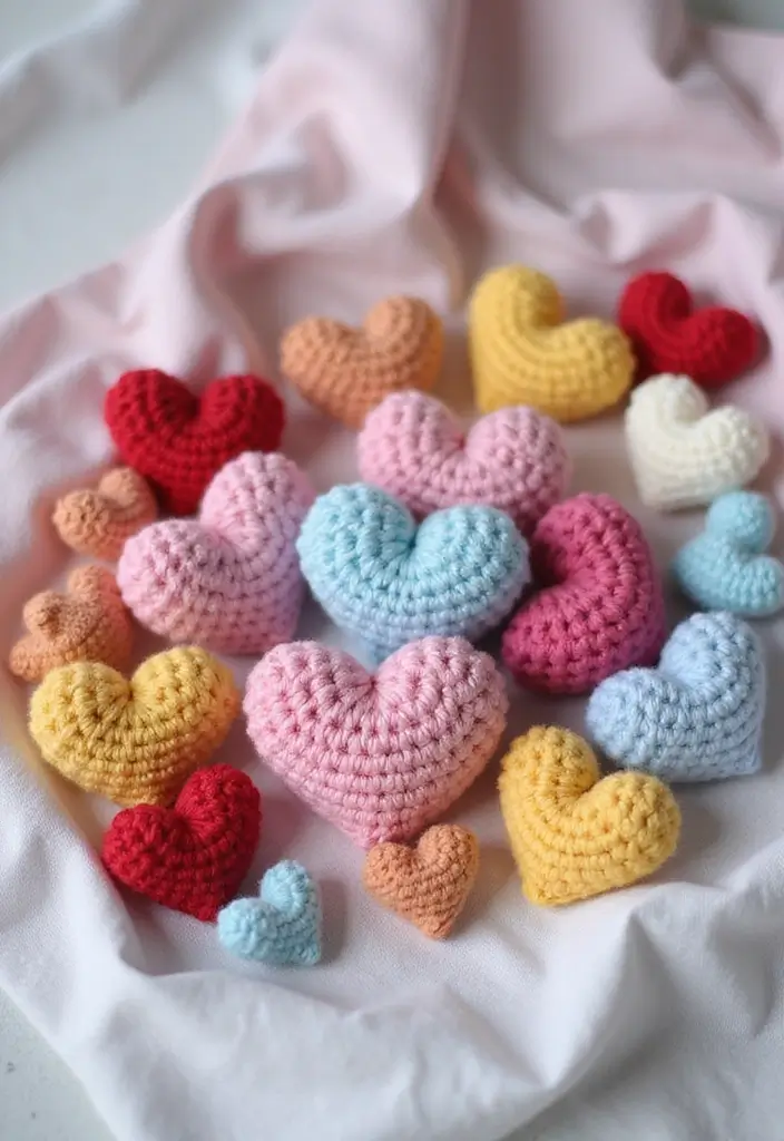 25 Quick and Easy Tutorials on How to Crochet a Heart - 2. Tiny Amigurumi Hearts