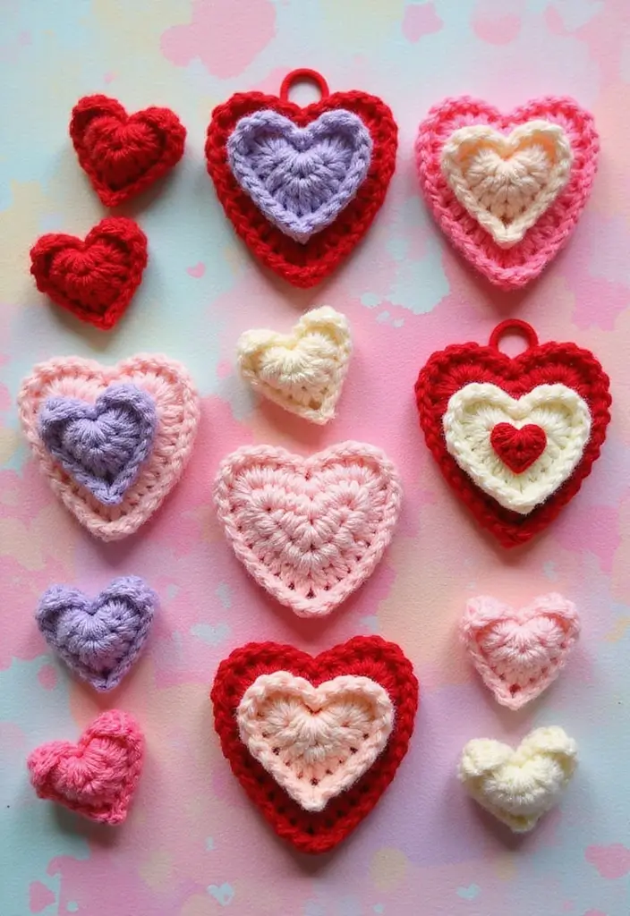 25 Quick and Easy Tutorials on How to Crochet a Heart - 21. Heart Hair Accessories