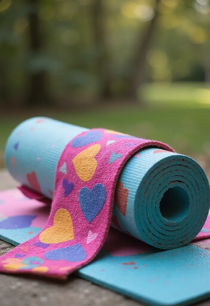 25 Quick and Easy Tutorials on How to Crochet a Heart - 22. Heart Yoga Mat Strap