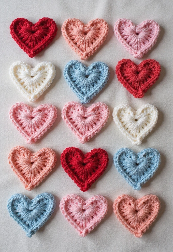 25 Quick and Easy Tutorials on How to Crochet a Heart - 25. Heart Quilt Squares
