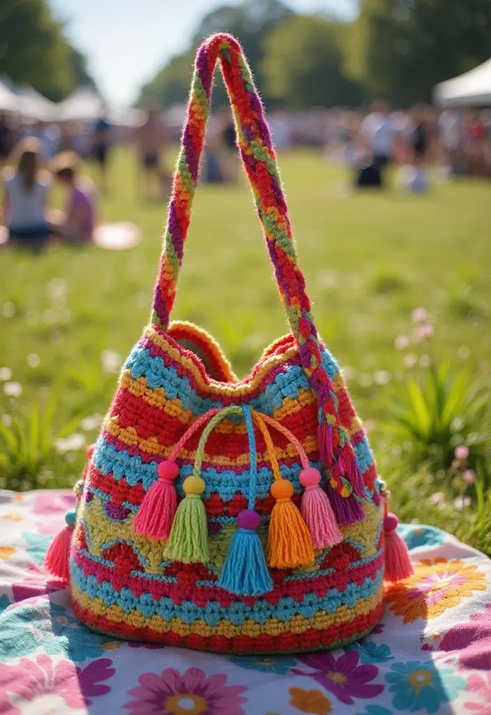 25 Sacs à Main au Crochet Élégants et Faciles à Confectionner - 13. Sac à Main Festival