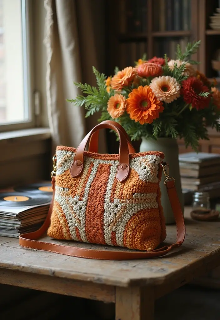 25 Sacs à Main au Crochet Élégants et Faciles à Confectionner - 14. Sac à Main Rétro