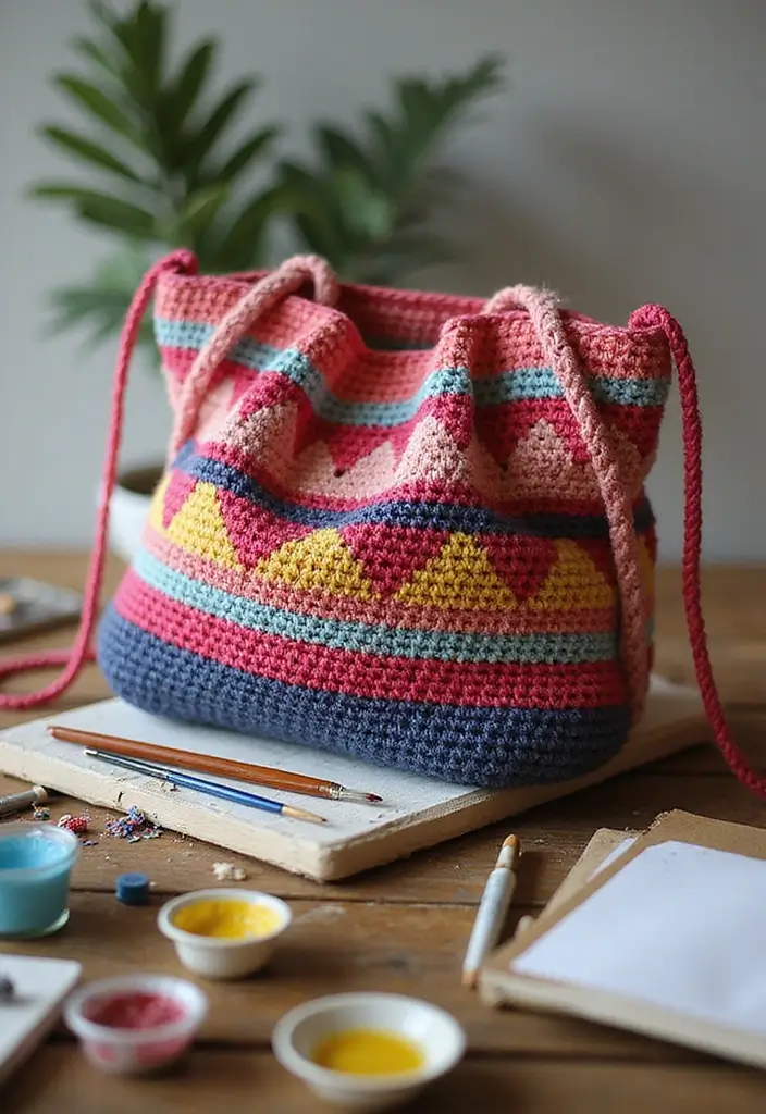25 Sacs à Main au Crochet Élégants et Faciles à Confectionner - 16. Sac à Main Dessiné