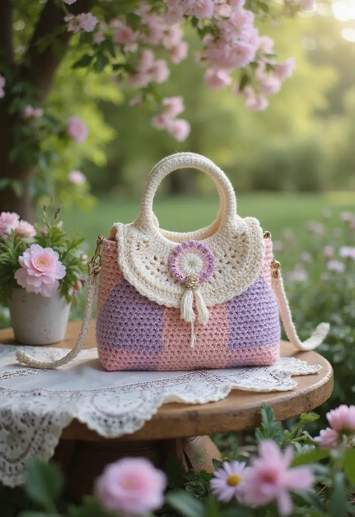 25 Sacs à Main au Crochet Élégants et Faciles à Confectionner - 24. Sac à Main Poétique