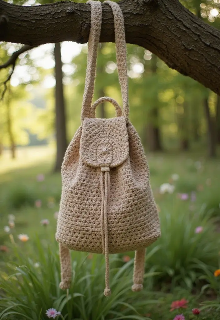 25 Sacs à Main au Crochet Élégants et Faciles à Confectionner - 4. Sac à Dos Pratique