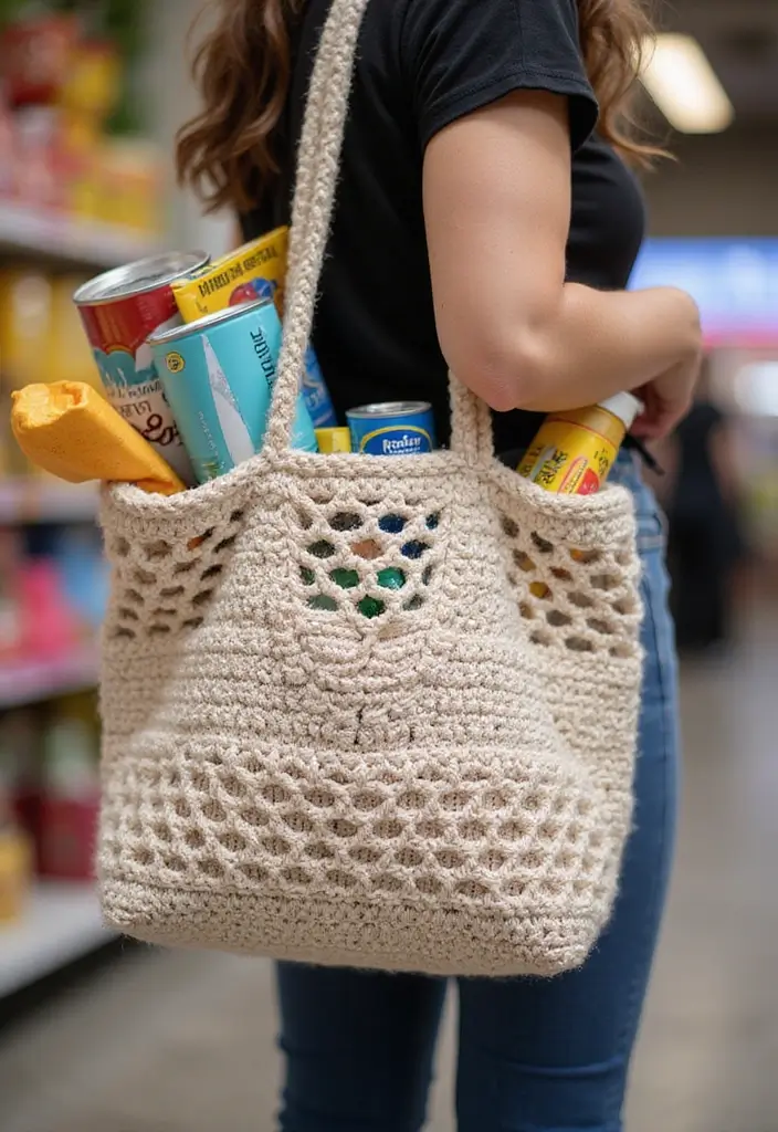 25 Tutoriels de Sacs en Crochet Simples pour Débutants Créatifs - 20. Sac Fourre-Tout