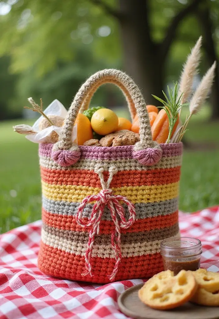 25 Tutoriels de Sacs en Crochet Simples pour Débutants Créatifs - 23. Sac de Festin