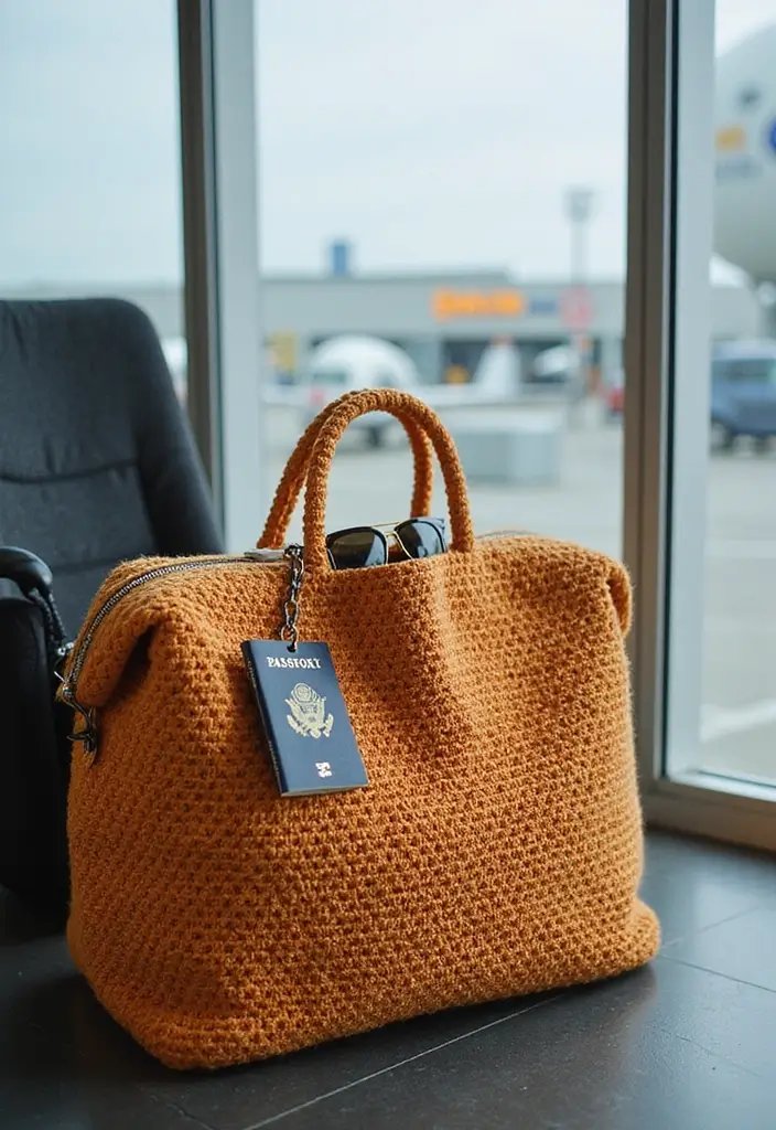25 Tutoriels de Sacs en Crochet Simples pour Débutants Créatifs - 7. Sac de Voyage en Crochet