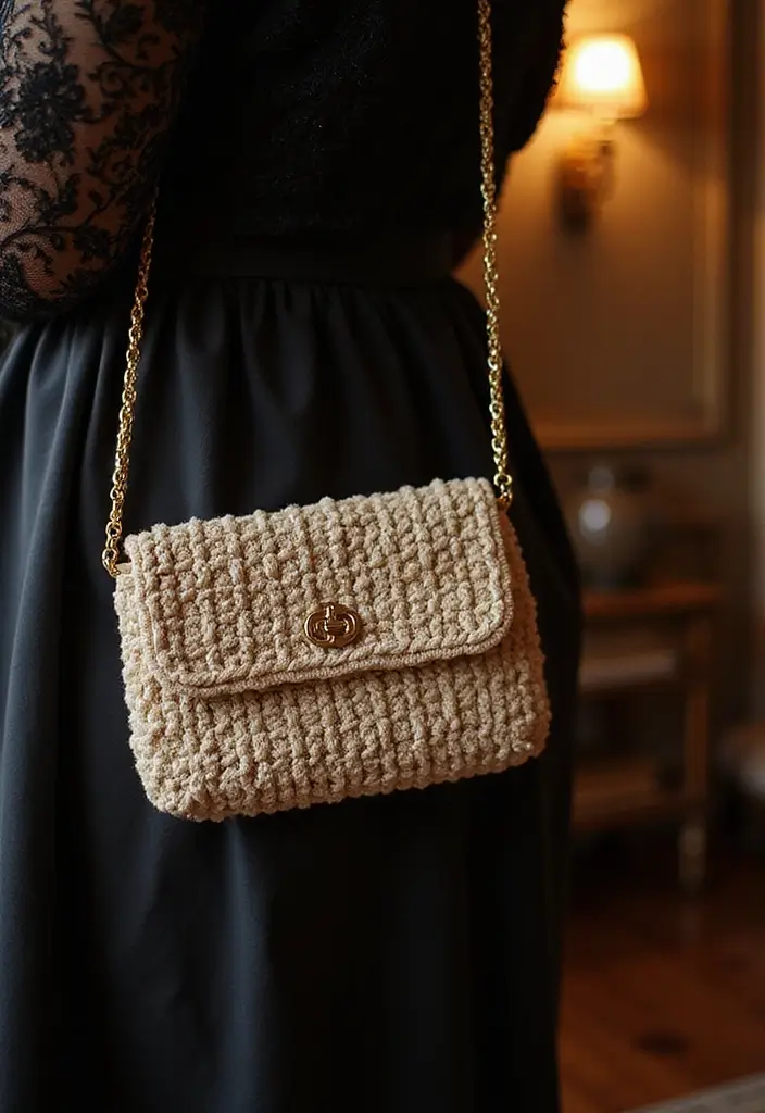 25 Tutoriels de Sacs en Crochet Simples pour Débutants Créatifs - 9. Sac à Chaînes en Crochet