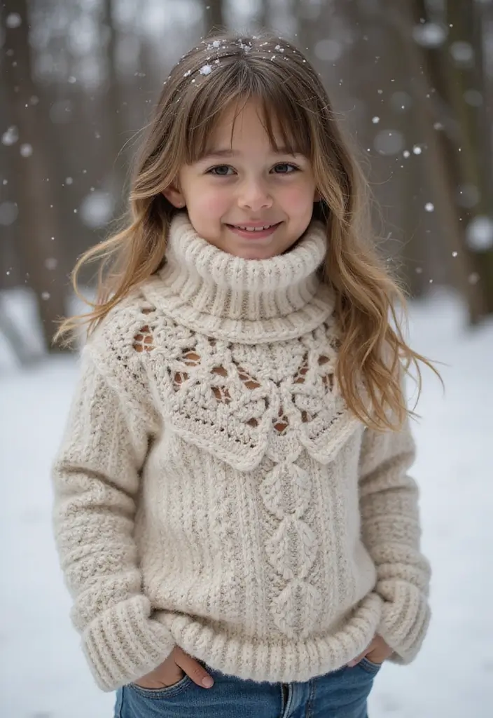 25 modèles de pull en crochet tendance à essayer cette année - 14. Pull en crochet à col roulé