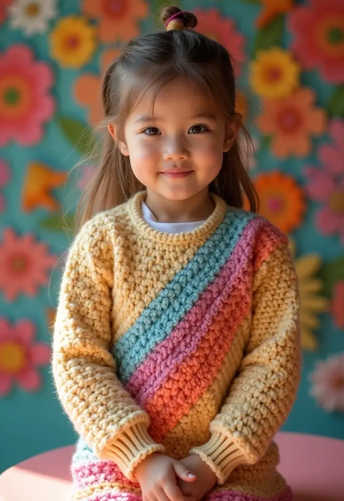 25 modèles de pull en crochet tendance à essayer cette année - 16. Pull en crochet asymétrique