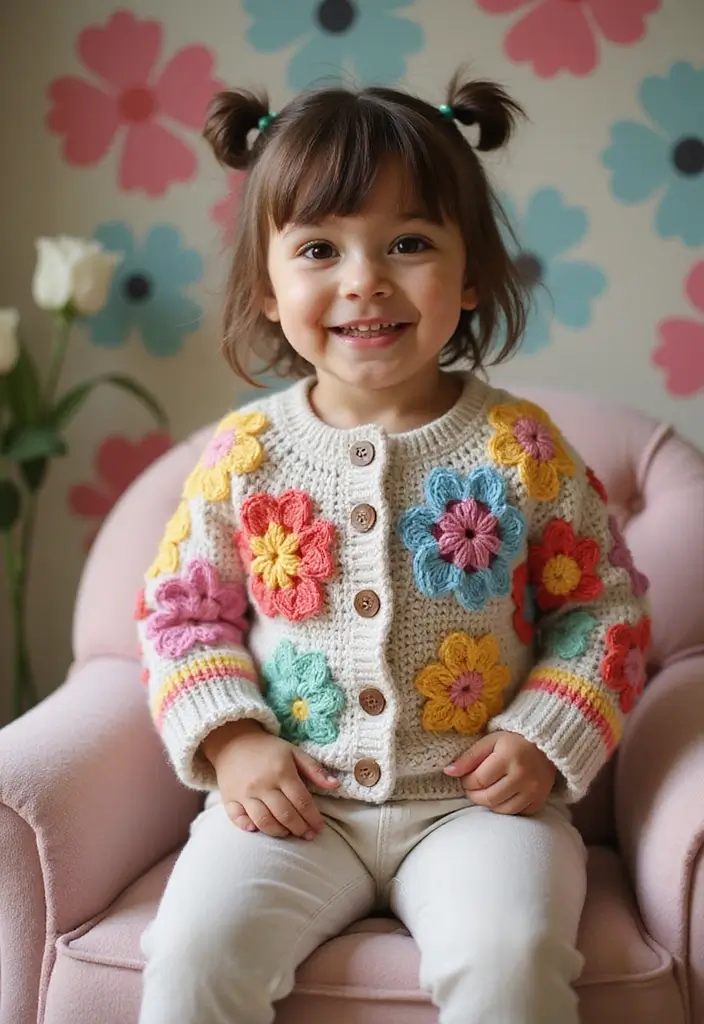 25 modèles de pull en crochet tendance à essayer cette année - 2. Pull en crochet à motifs floraux