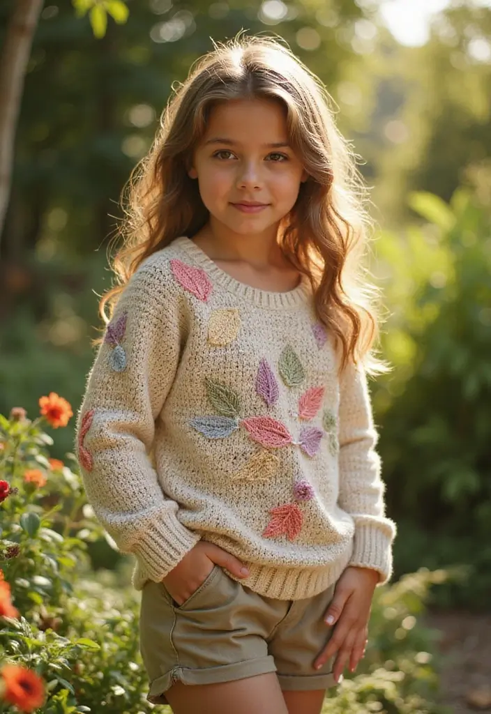 25 modèles de pull en crochet tendance à essayer cette année - 25. Pull en crochet avec designs inspirés de la nature
