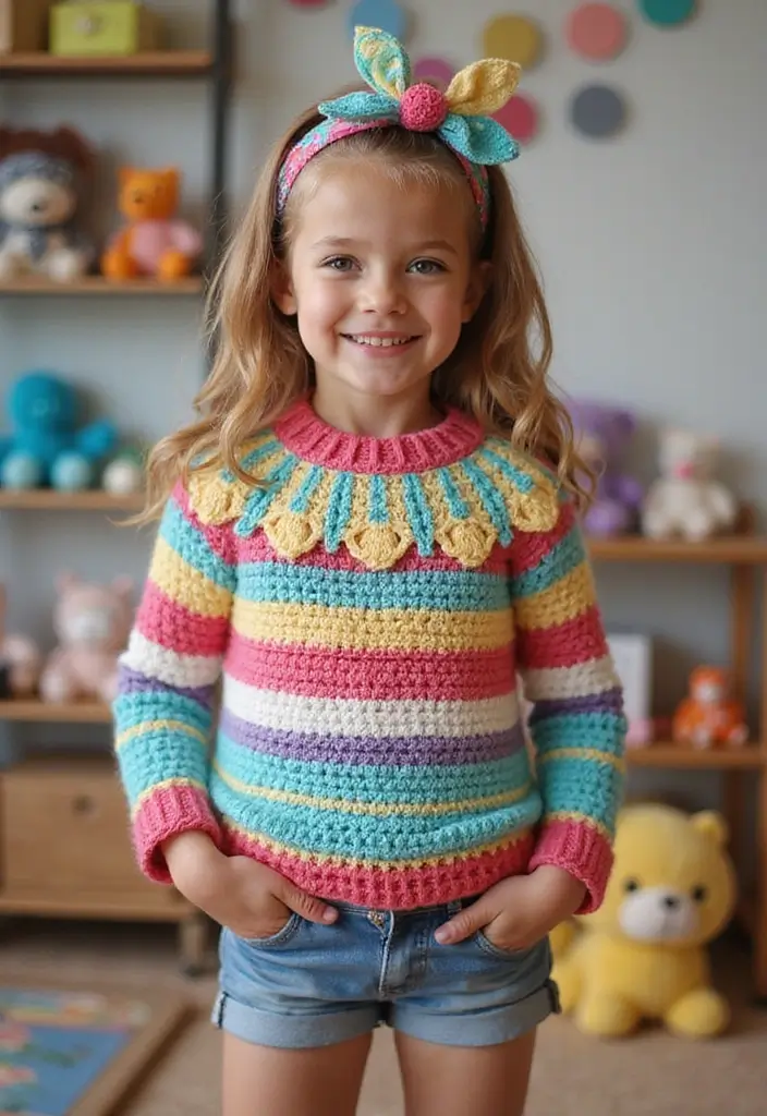25 modèles de pull en crochet tendance à essayer cette année - 8. Pull en crochet avec motifs géométriques